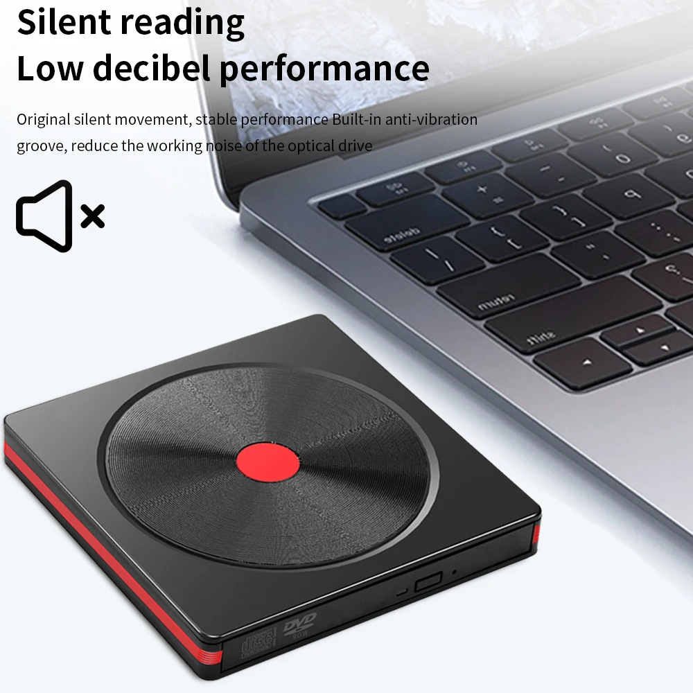 TISHRIC Portable External Optical DVD Drive USB 3.0 DVD RW CD Writer Drive Reader Player For Macbook Laptop Desktop PC