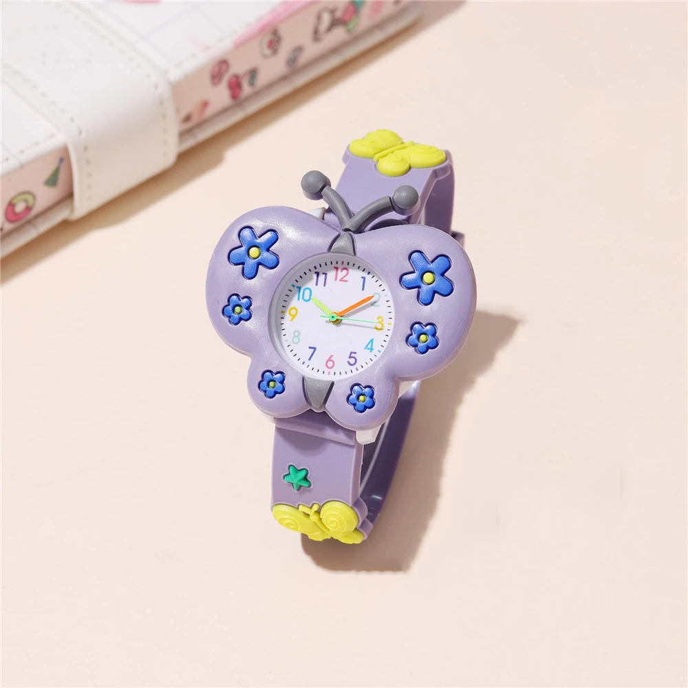 cute sweet butterfly style silicone band Children's girls cartoon watch