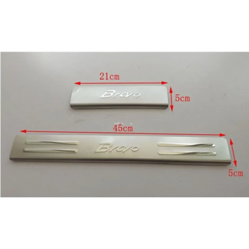 Car styling scuff plates stainless steel door sill strip welcome pedal auto accessories 4pcs for 2008-2019 Fiat Bravo