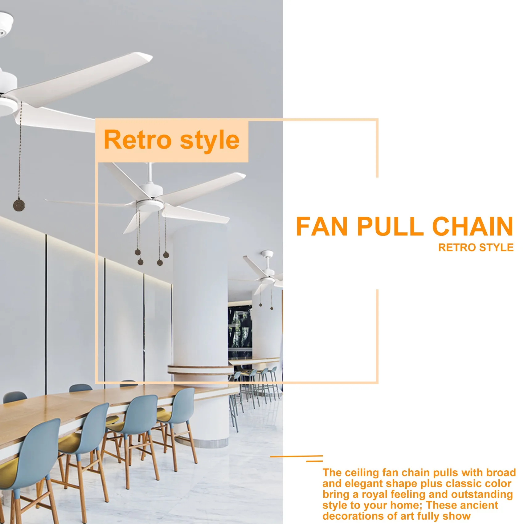 Ceiling Fan Pull Chain Set, 4 Pieces Bulb and Fan Pattern Pull Chain Extension Fan Pull Chain PendantN02R