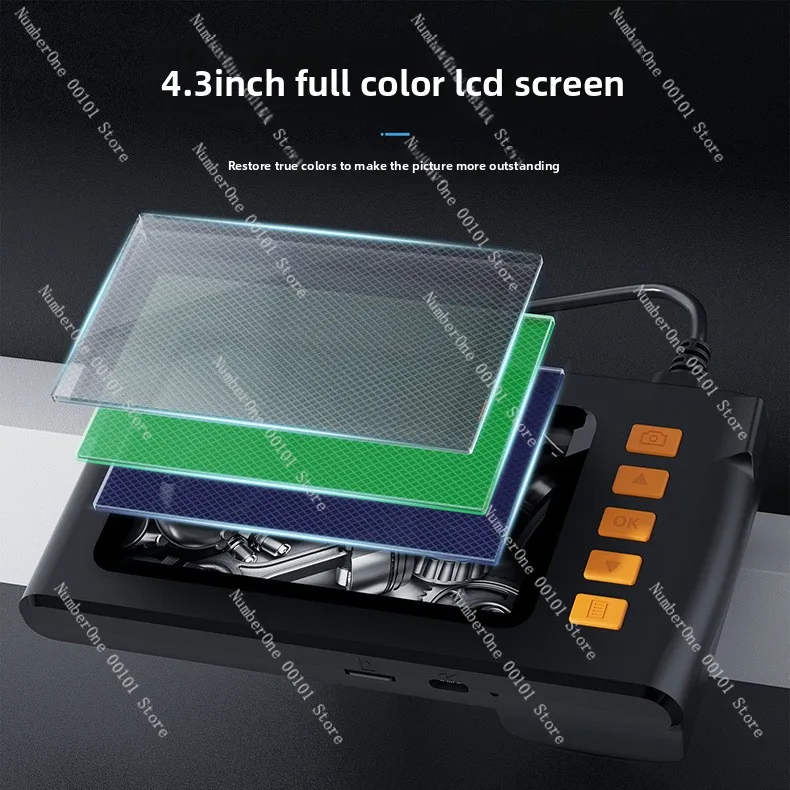 

4.3 inch screen 8mm dual lens industrial endoscope P210 waterproof pipe auto repair inspection endoscope