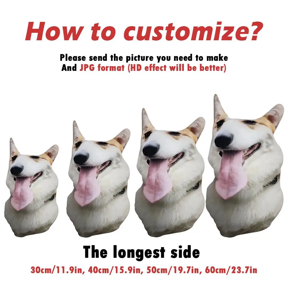 Personalized Photo DIY Pet Shape Pillow Cushion Toys Dolls Stuffed Pillow Doll Custom Cat Dog Shape Sofa Car Cushion