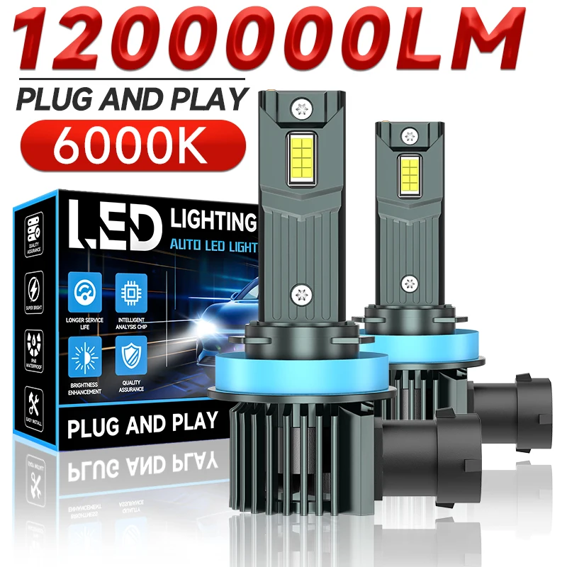 

1200000LM H4 Canbus LED Headlight Bulbs 2600W H7 H11 H1 9005 HB3 9006 HB4 Turbo Auto Headlamps 12V 24V Car Lights