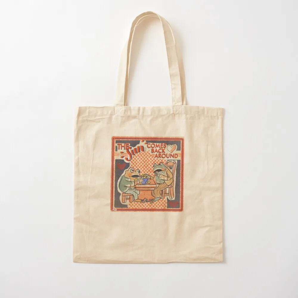 Retro Frog and Toad Tote Bag Lady bags bags for women Canvas Tote Bag