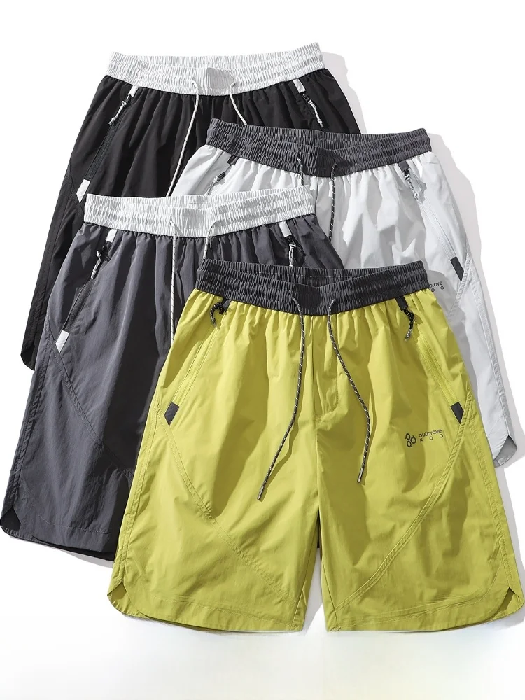 

Cooling Tech Fabric Outdoor Men's Shorts Summer Lightweight Sporty Casual Trousers Polyester Fiber Standard Fit Digital Printing