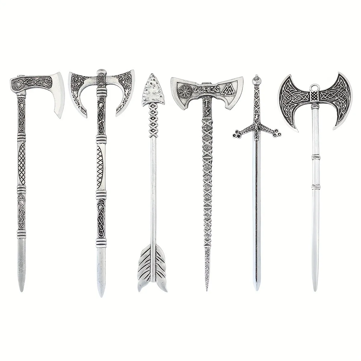 Retro Viking Hair Stick Men's And Women's Gothic Punk Nordic Divine Sword Hair Clip Mythical Jewelry Braiding Style Gift view 6