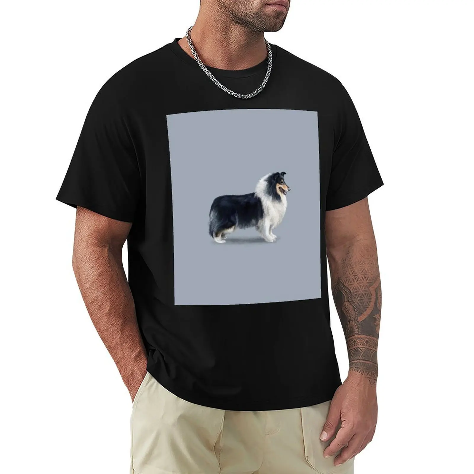 

Tri Coloured Rough Collie T-Shirt Comfort Stretch Tee Shirt