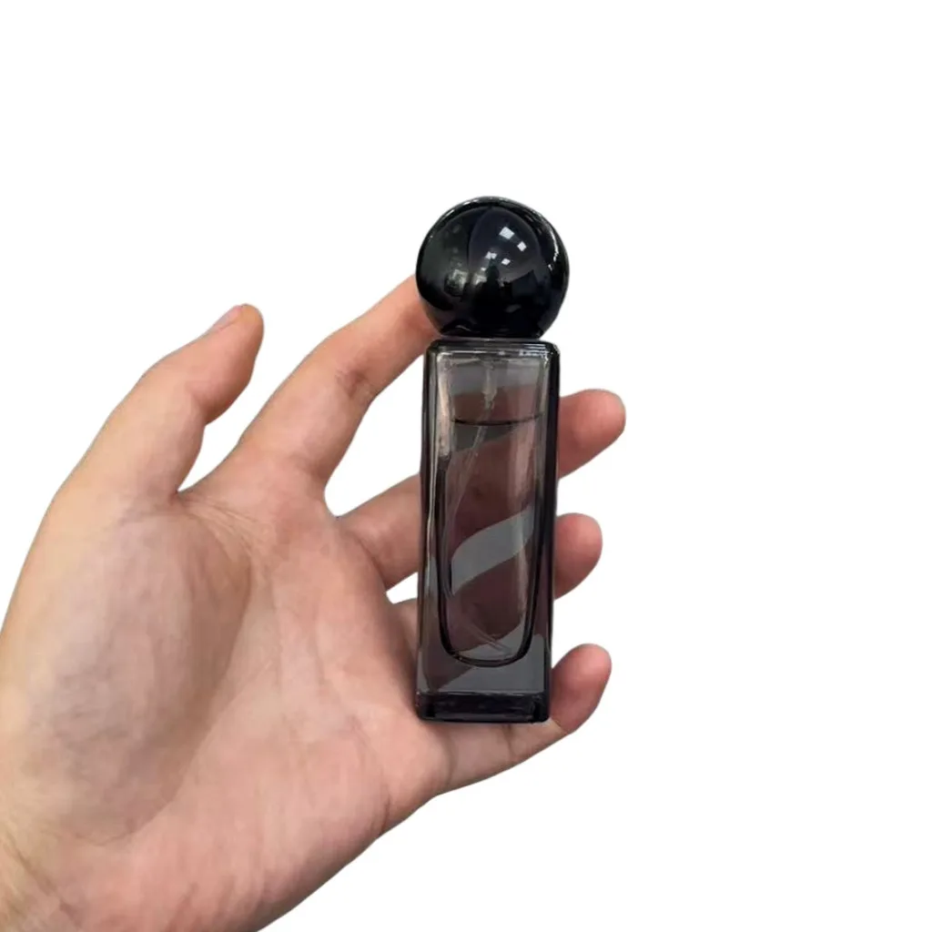 Botella de Perfume de Vidrio Ámbar, Envase Cosmético a Prueba de Fugas, Recargable, con Protección UV, Cilíndrica