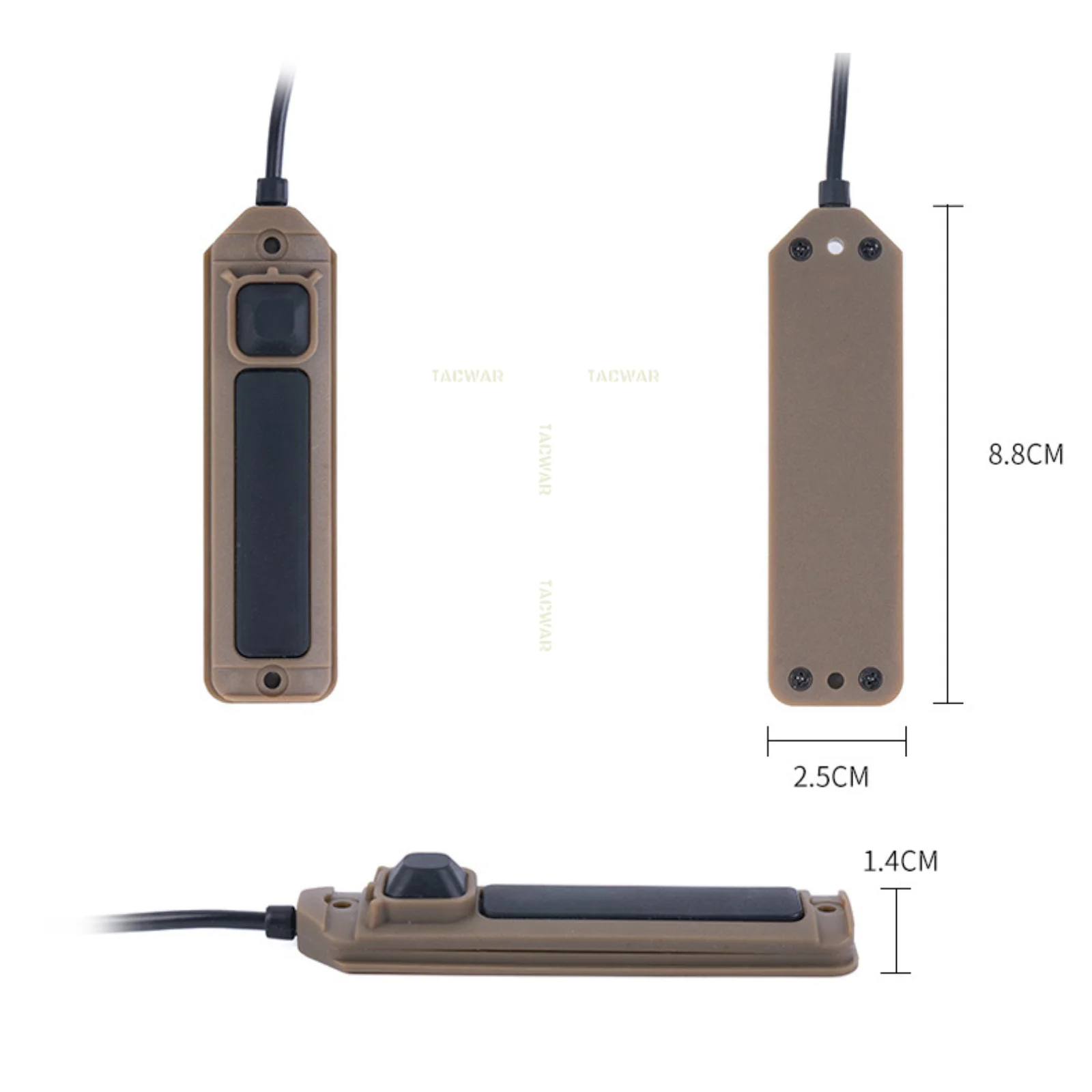 Tactical Dual Function Wire Switch USB-C, Remote Pressure Switch Compatible with USB-C Flashlight Tail Cap