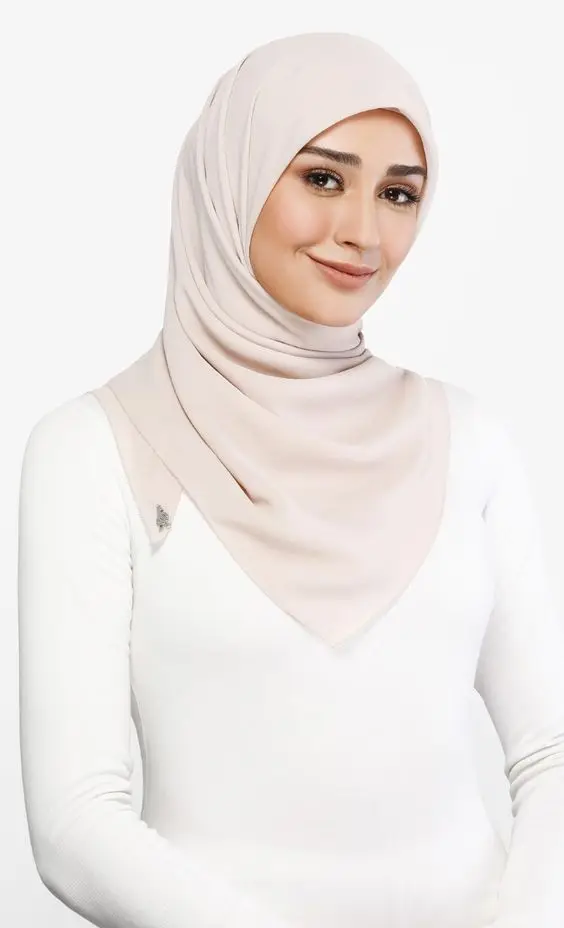 Jilbab solid Hijab sifon persegi, untuk wanita Muslim syal kepala warna polos kasual 110*110CM