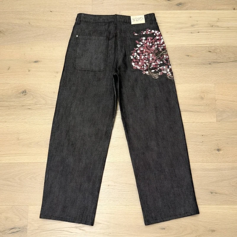 

New High-quality American Street-style Retro Trend Embroidered Print Derchutze Jeans