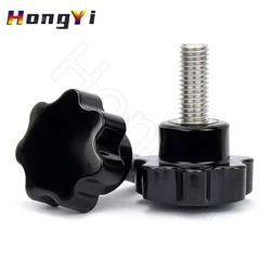 M4 M5 M6 M8 M10 Hand Knob Screws 304 Stainless Steel Tightening Screw D25 D32 D38 Bakelite Star Shape Head Bolt Thread Clamping