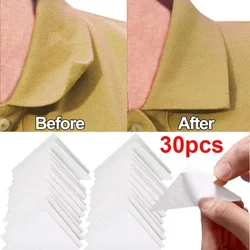 30/20pcs Collar Stickers T-Shirt Stand Collar Shaper Anti-roll Polo Shirts Fixed Adhesive Pad Invisible Sticky Stickers Fastener