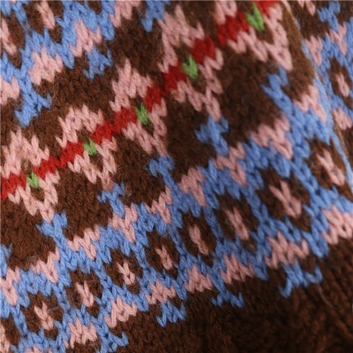 Autumn Winter Unique Nordic Vintage Ice Island Ferris Wheel Open Cardigan Sweater Thi Yarn Hooded Jaet Women's Knitwear