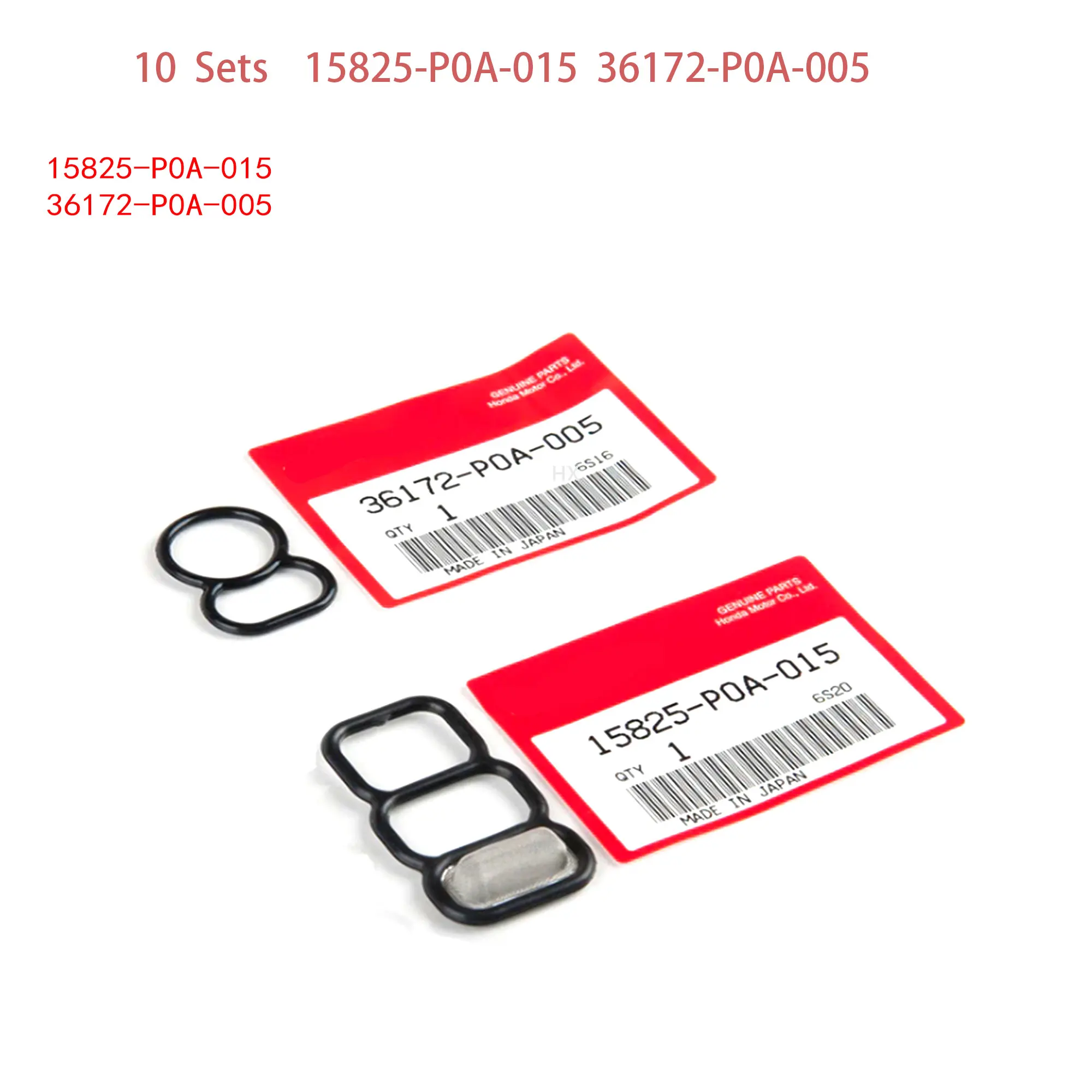 

10 Sets 15825-P0A-015 36172-P0A-005 VTEC Solenoid Gasket and VTC Filter Fit For 4 cylinder engines Honda accord