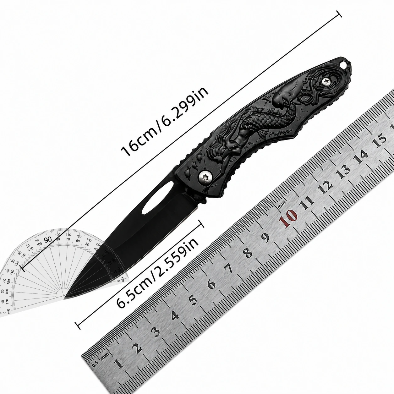 EDC Folding Pocket Knife with Engraved Handle – Stainless Steel Blade for Camping, Hiking, Fishing Outdoor Tool