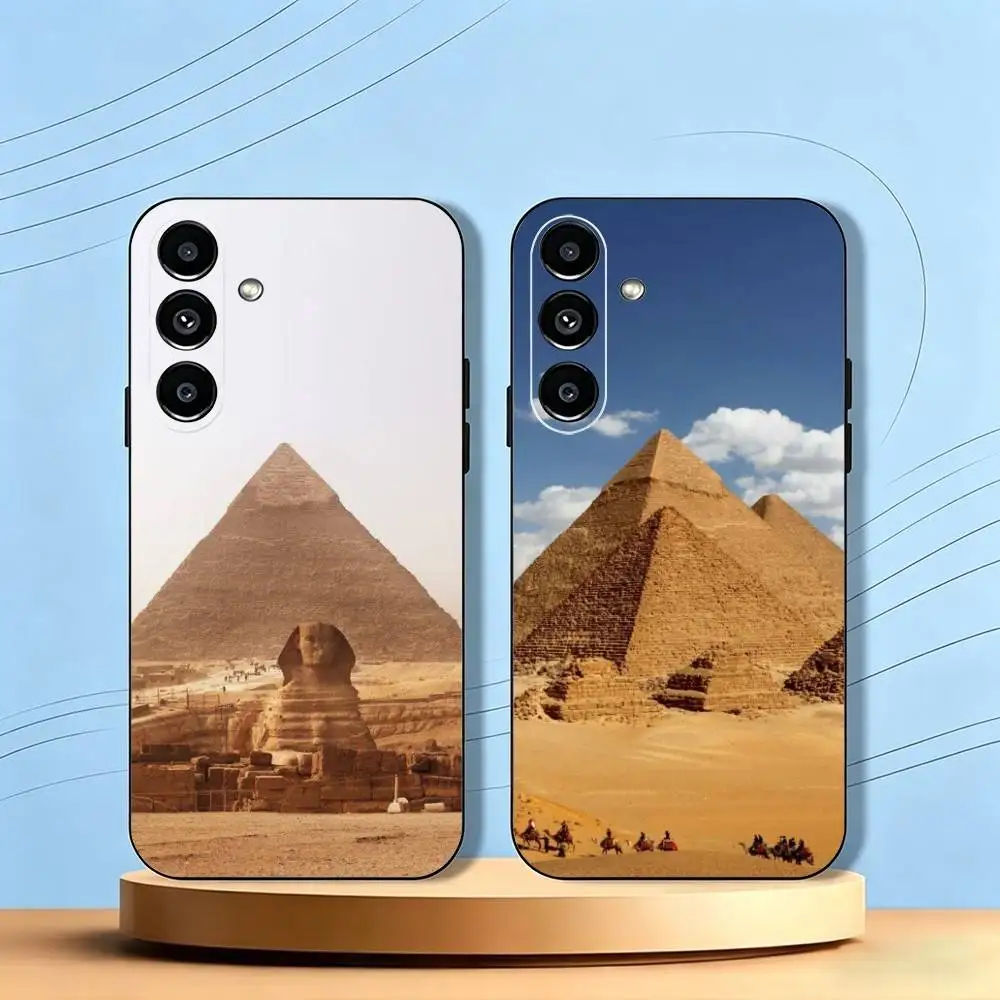 Egypt P-Pharaoh M-Mural Phone Case For Samsung Galaxy A73,A72,A71,A70,A53,A52,A51,Others Soft Black Cover