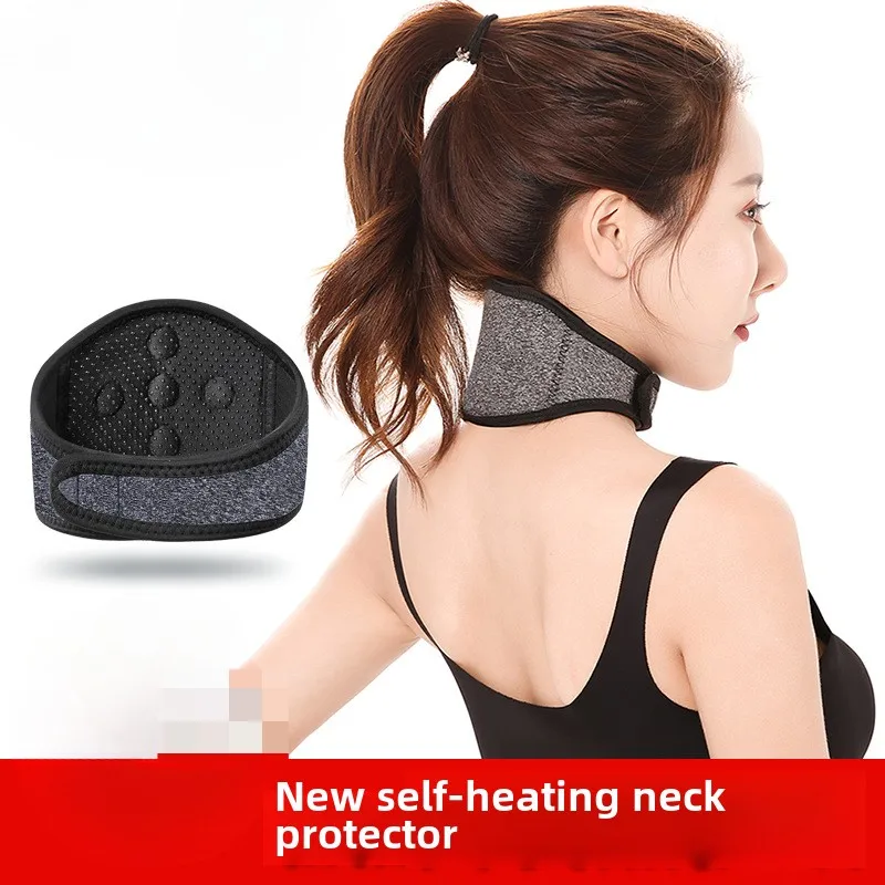 Magnetic Self-Warming Neck Wrap - Adjustable Tormaline Cervical Brace for Air-Conditioned Comfort and Neck Pain Relief