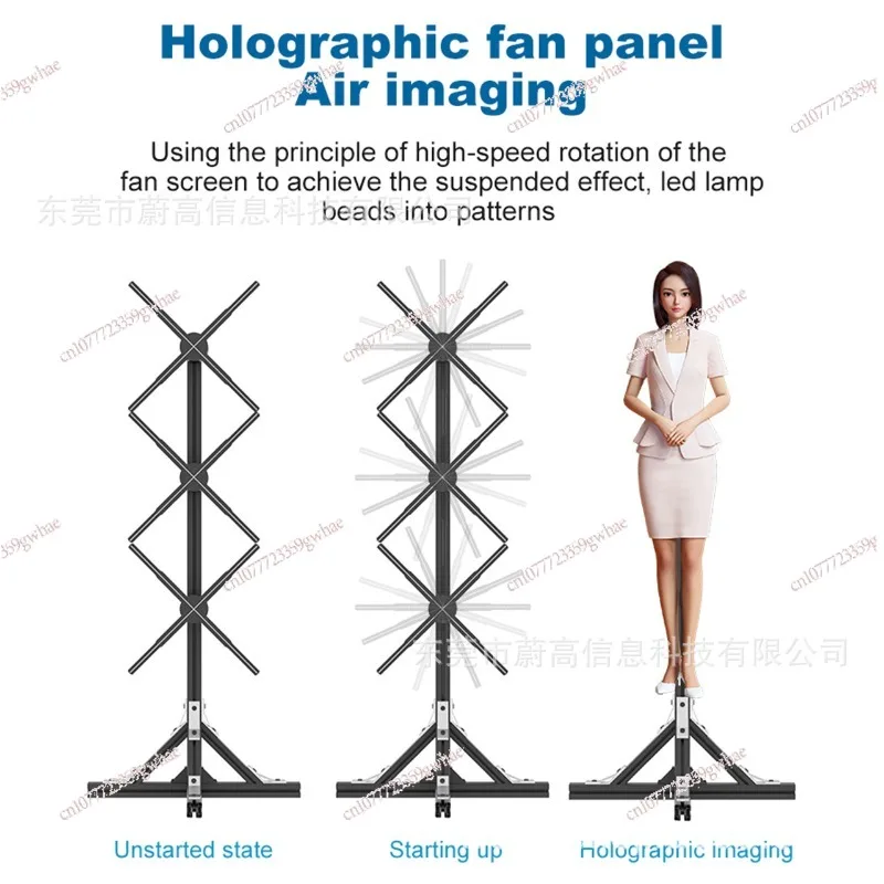 

3D holographic fan screen LED lamp bead rotating imaging holographic advertising machine supports mobile APP Wifi