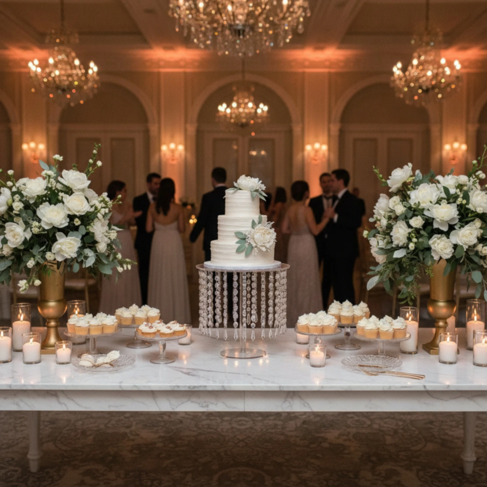 3 Pieces Dessert Display Stand Mirror Surface Wedding Cake Stand Acrylic Dessert Pedestal Stackable Crystal Cake Rack