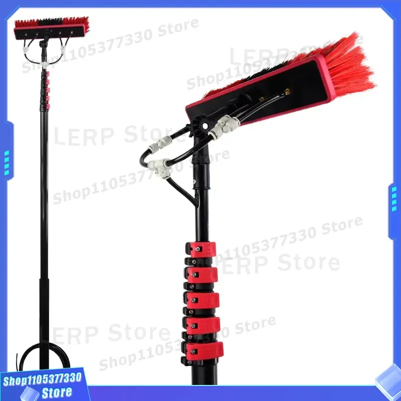 Telescopic Solar Panel Cleaning Brush Adjustable Feed Rod Kit Window Washing Equipment Long Handle Tool for Outdoor Glass