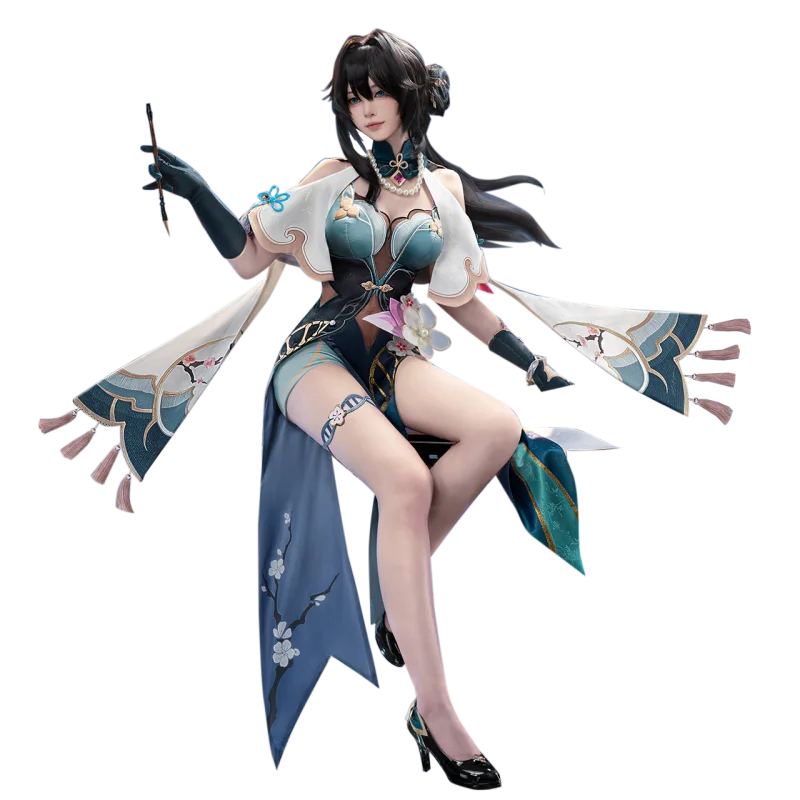 Ruan Mel Cosplay Spiel Honkai: Star Rail Ruan Mel Anime Frauen Cheongsam Kleid Karneval Comic-con Party Anzug Komplettset Lager