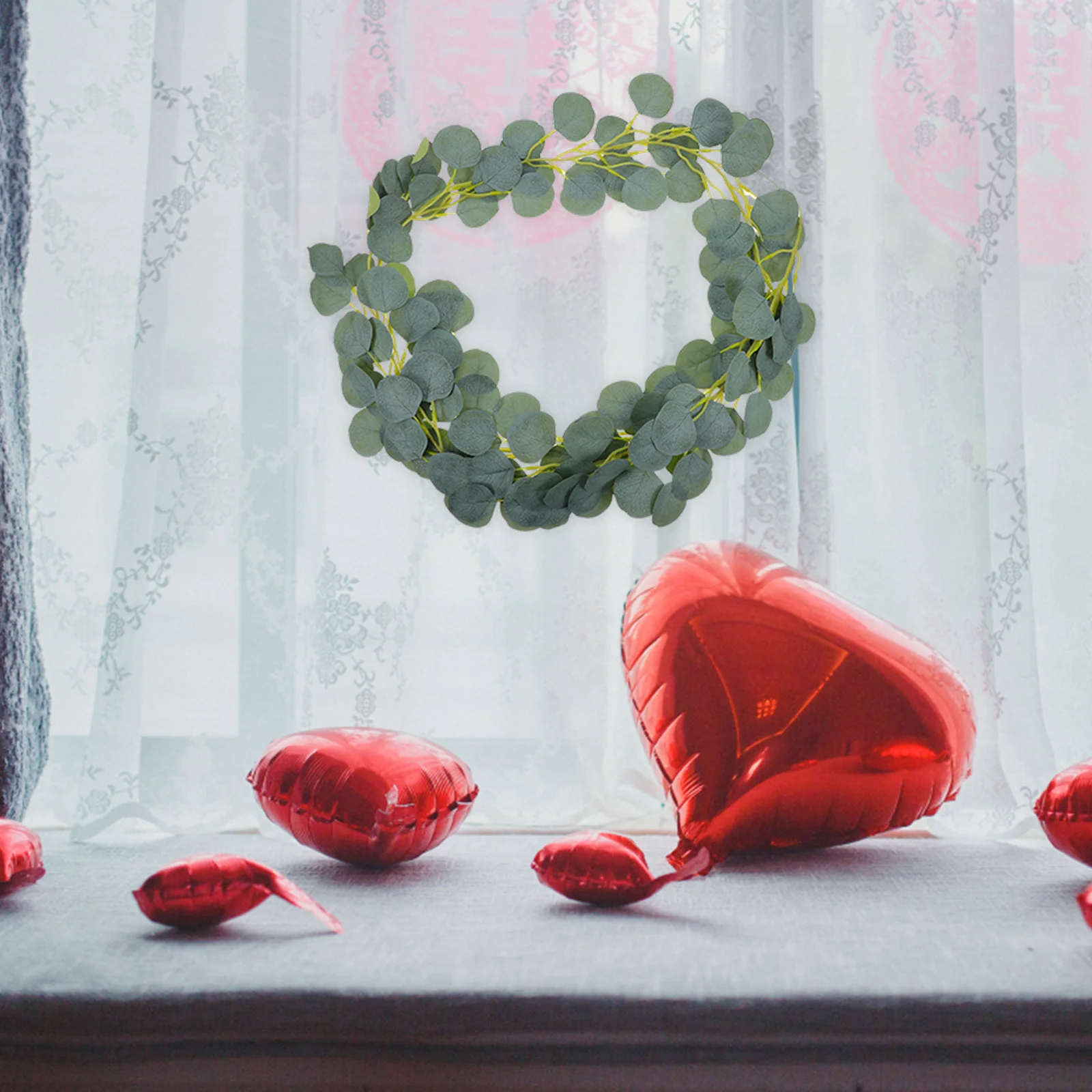 

2Pcs Artificial Eucalyptus Garland 6.56ft Fake Greenery Vines for Wedding Bedroom Wall Table Runner Garden Hanging Decor