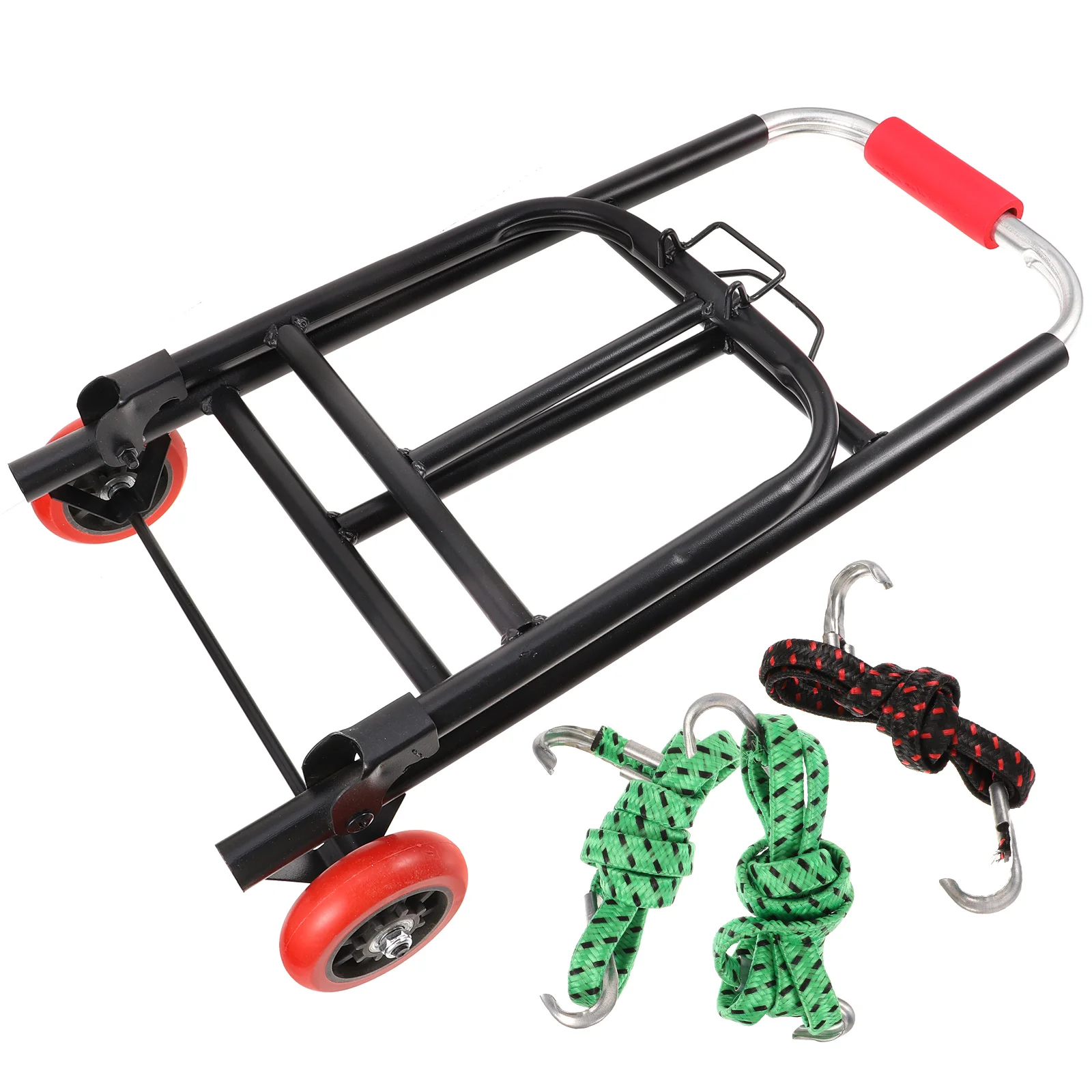 

Folding Dolly Cart Portable Luggage Carrier Iron Handtruck Foldable Flatbed Hauling Shopping Trailer Heavy Duty Trolley