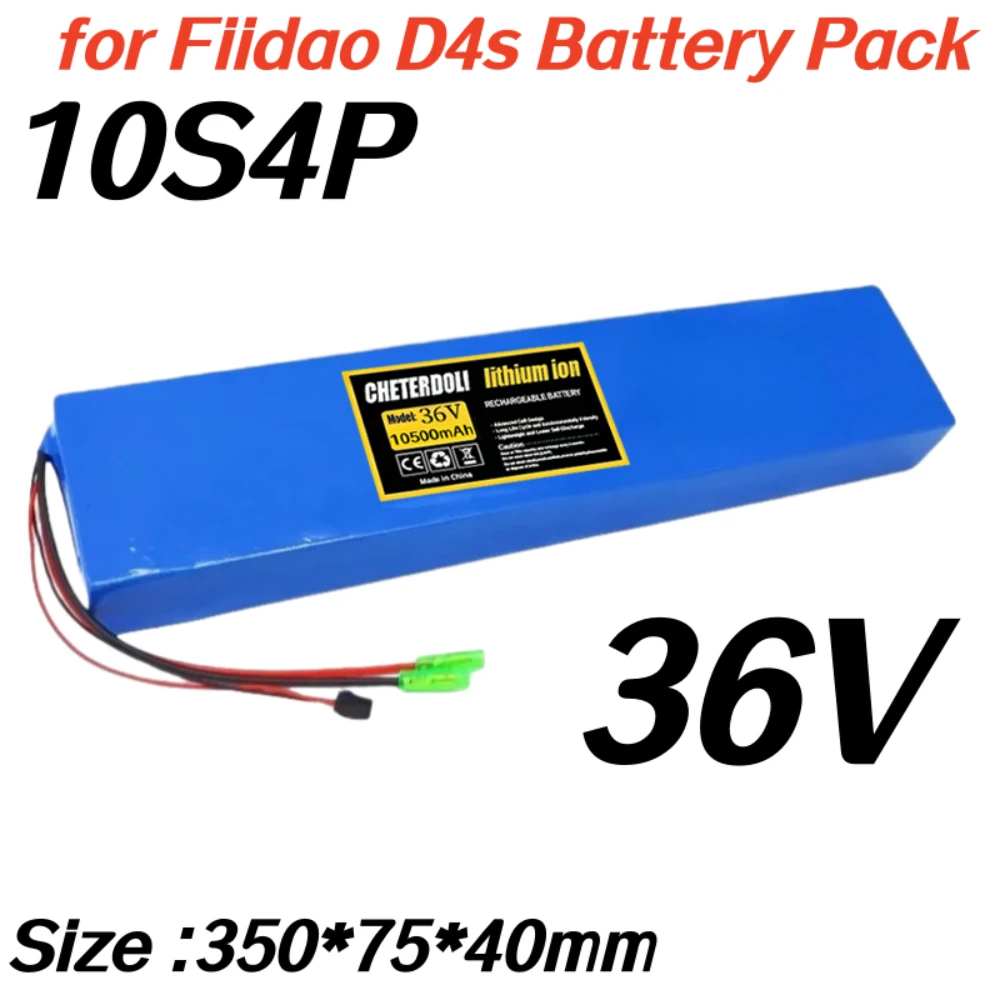 

36V 10500mAh Rechargeable 18650 Lithium Ion Battery for 250W 350W Motor Kit Compatible with Fiido D4s and More Spare Battery