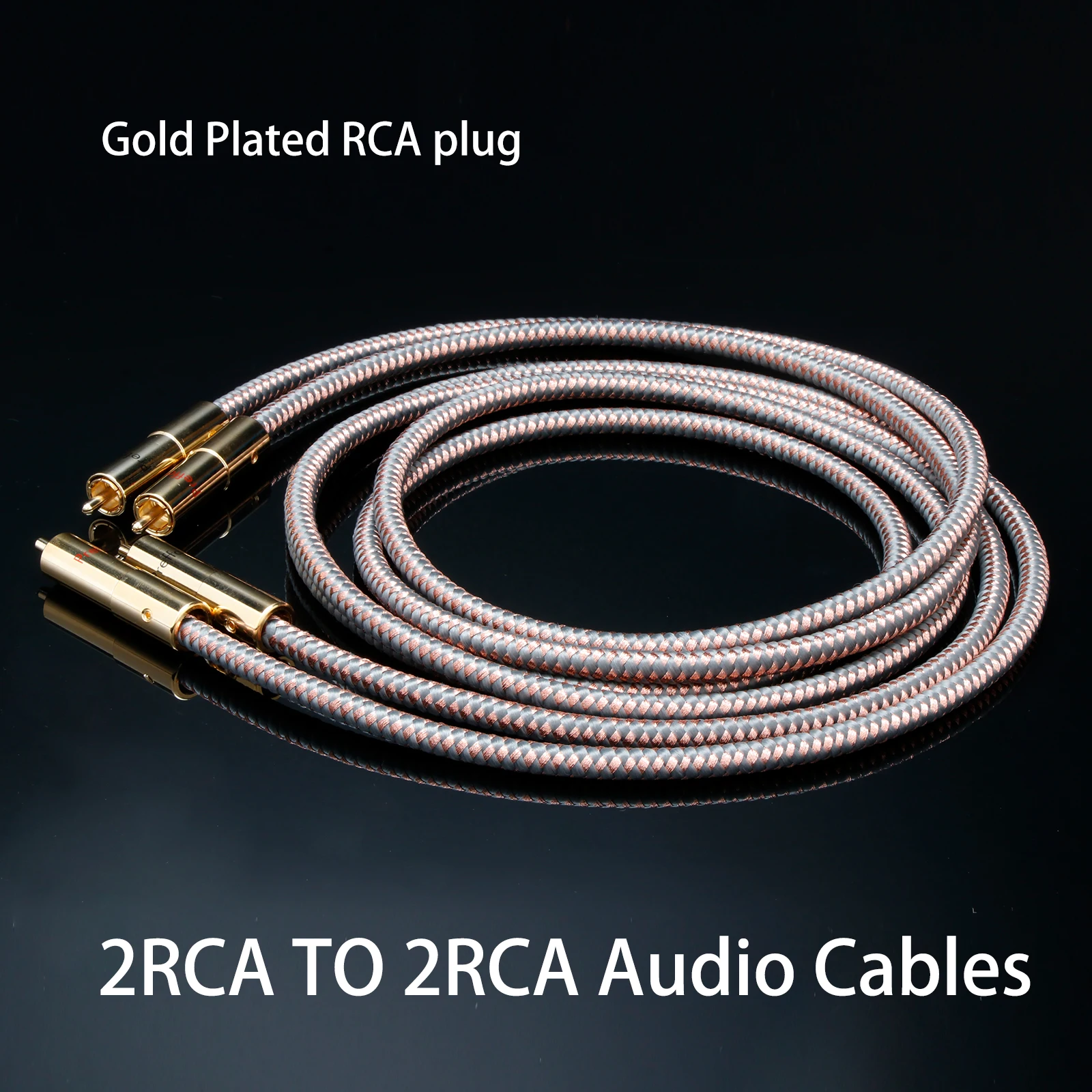 Pro Series 4RCA to 4RCA Audio Interconnect Cable, Dual Braided Shield Subwoofer Cord with Corrosion-Resistant Metal Jacket for H