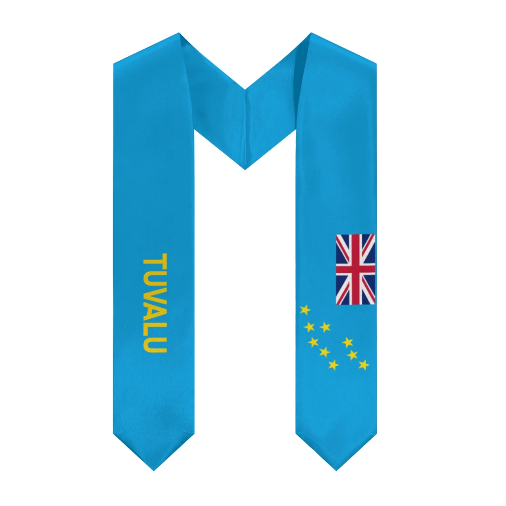 

More design Graduation shawl Tuvalu Flag & United States Flag Stole Sash Honor Study Aboard International Students