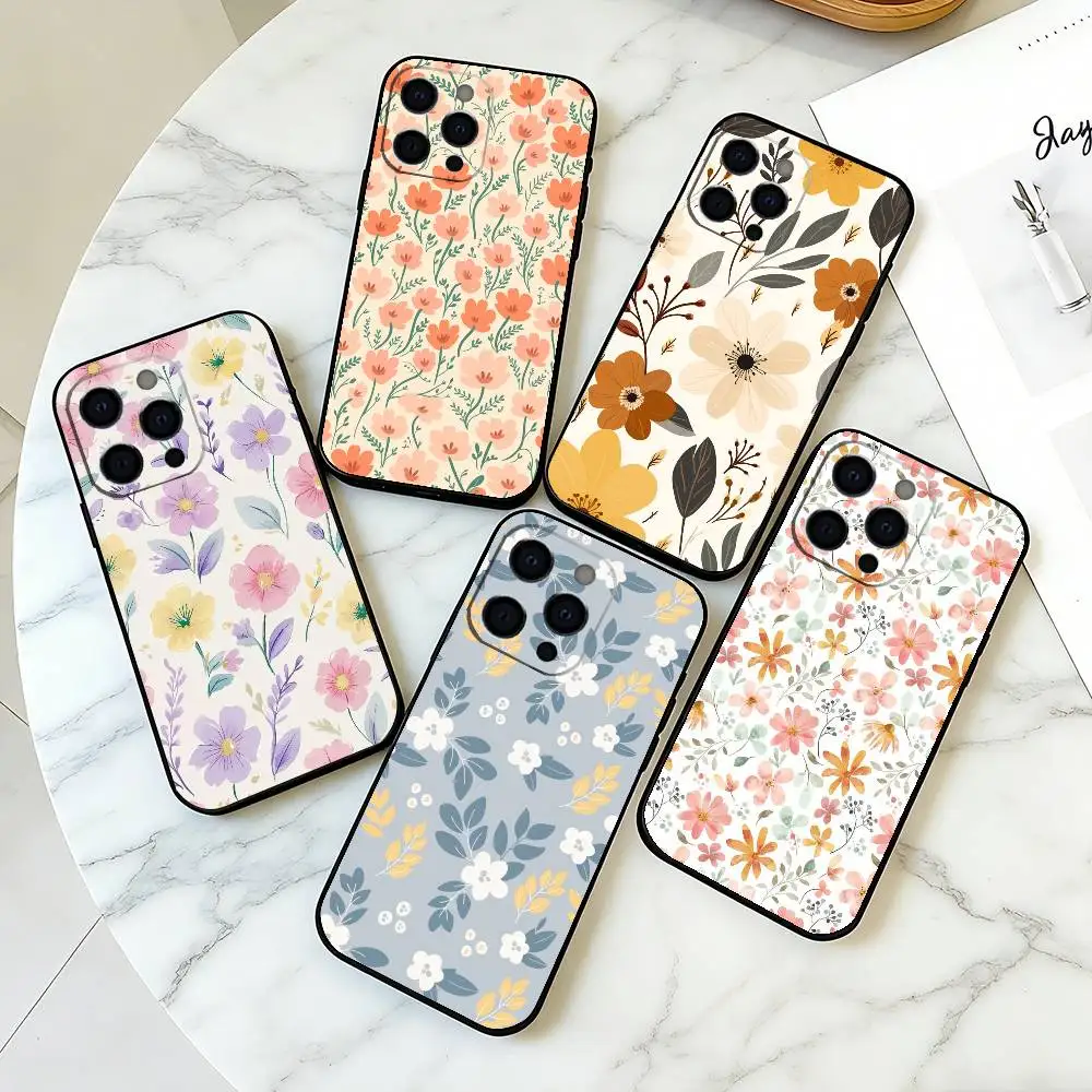 

F-Flower Phone Case Silicone Soft For IPhone 17 16 15 14 13 12 11 X XR Plus Pro Max Plus