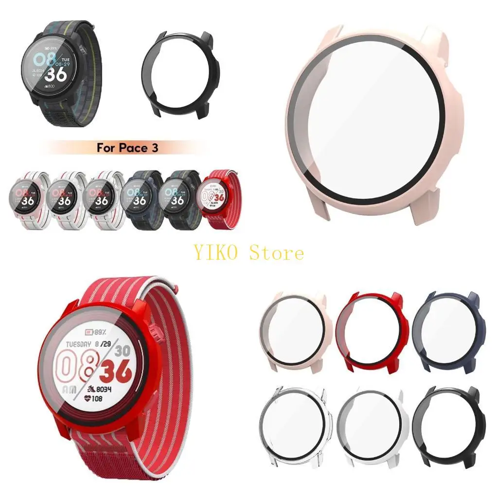 

K32C Anti-scratch PC Protective Case+Screen Protector for Coros Pace 3 Cover with Tempered Glass Film Smartwatch Hard Shells