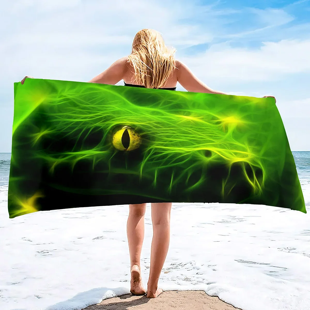 Snake Beach Towel Oversized,Thick Microfiber Beach Towel,Super Absorbent Sand Free Cool Swim Beach Towels for Reptile Lovers