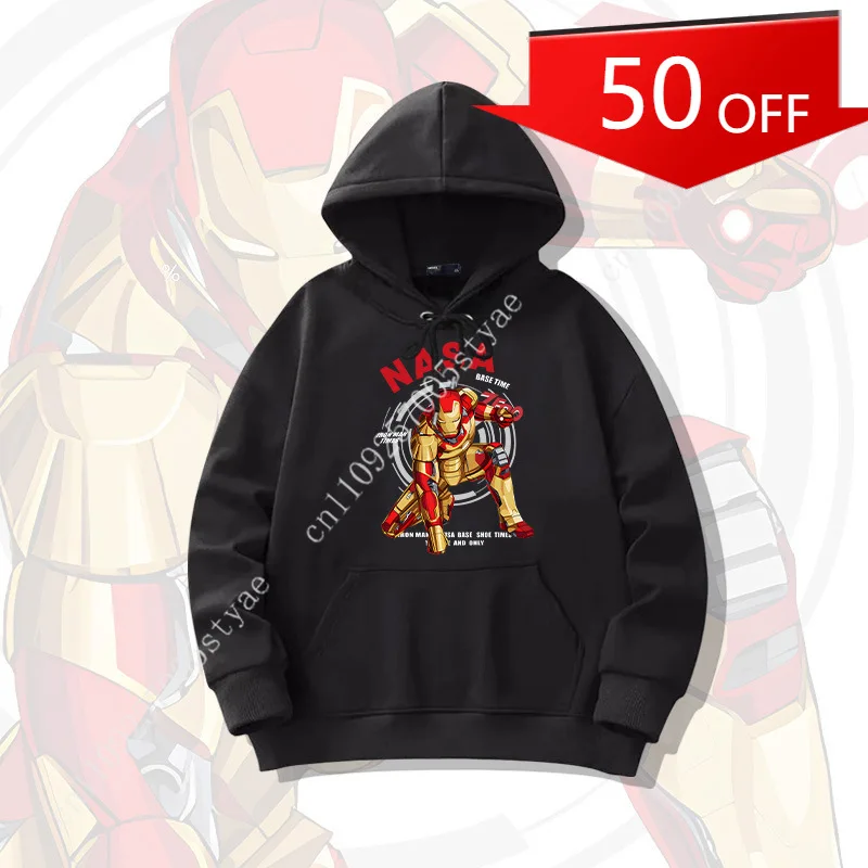 

Marvel Comics Iron Spider Hoodie — Unisex Autumn Youth Streetwear: Loose-Fit, Drop-Shoulder, Long-Sleeve Top/Jacket