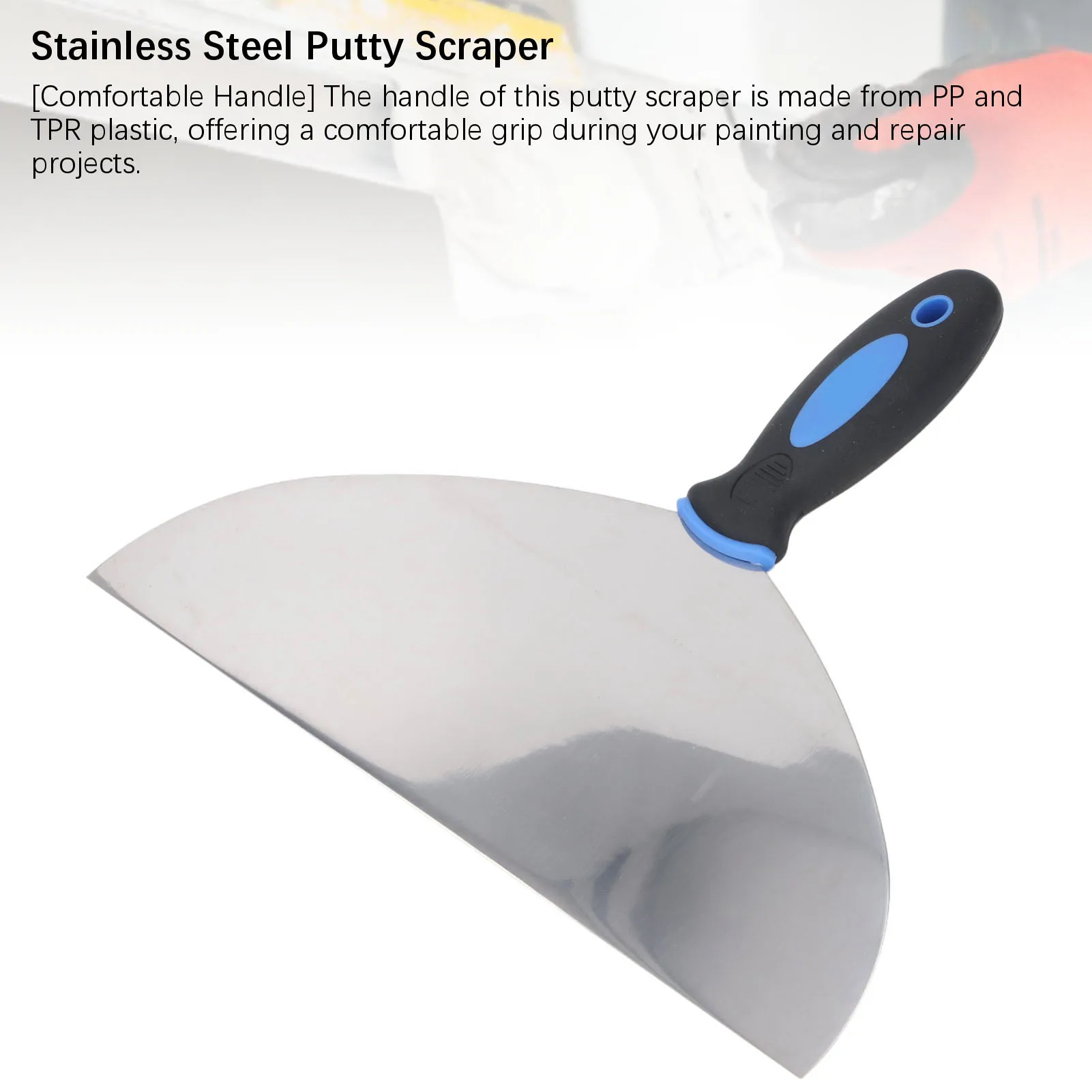 Scraper Stainless Steel Putty Scraper Wallpaper Paint Decals Plaster Scraper with Hanging Hole for Drywall Repair