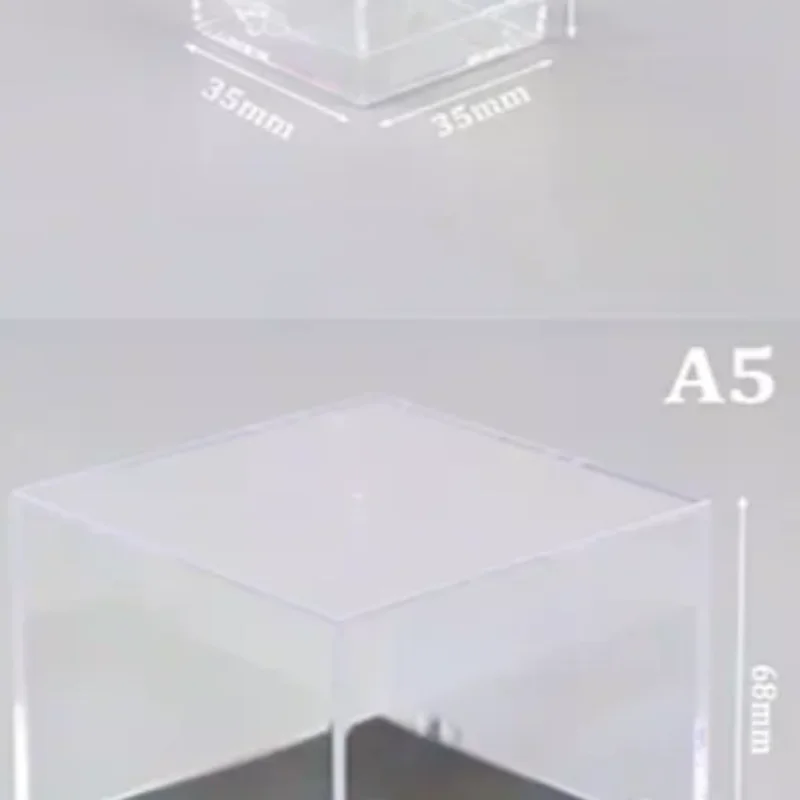 1Pc Storage Boxes Lids Gemstone Display Coin Clear Container Specimen Mini Square Cube Acrylic Case Rough Mineral Standard