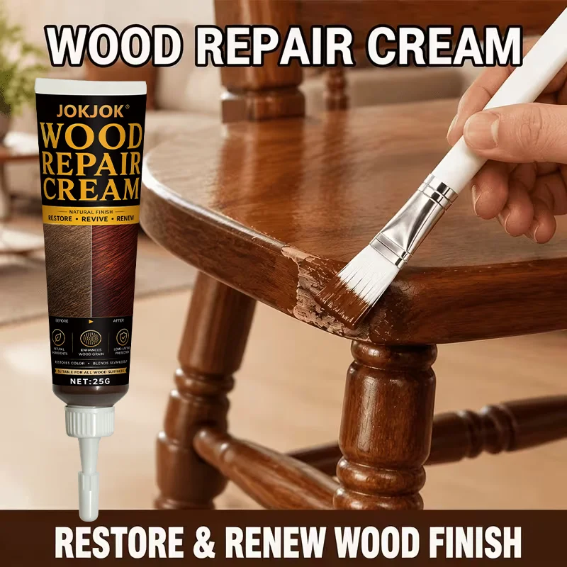 Wood Furniture Repair Paste, Color Restoring Wood Filler, Repairs Chips And Scratches for Wooden Stools Cabinets Tables