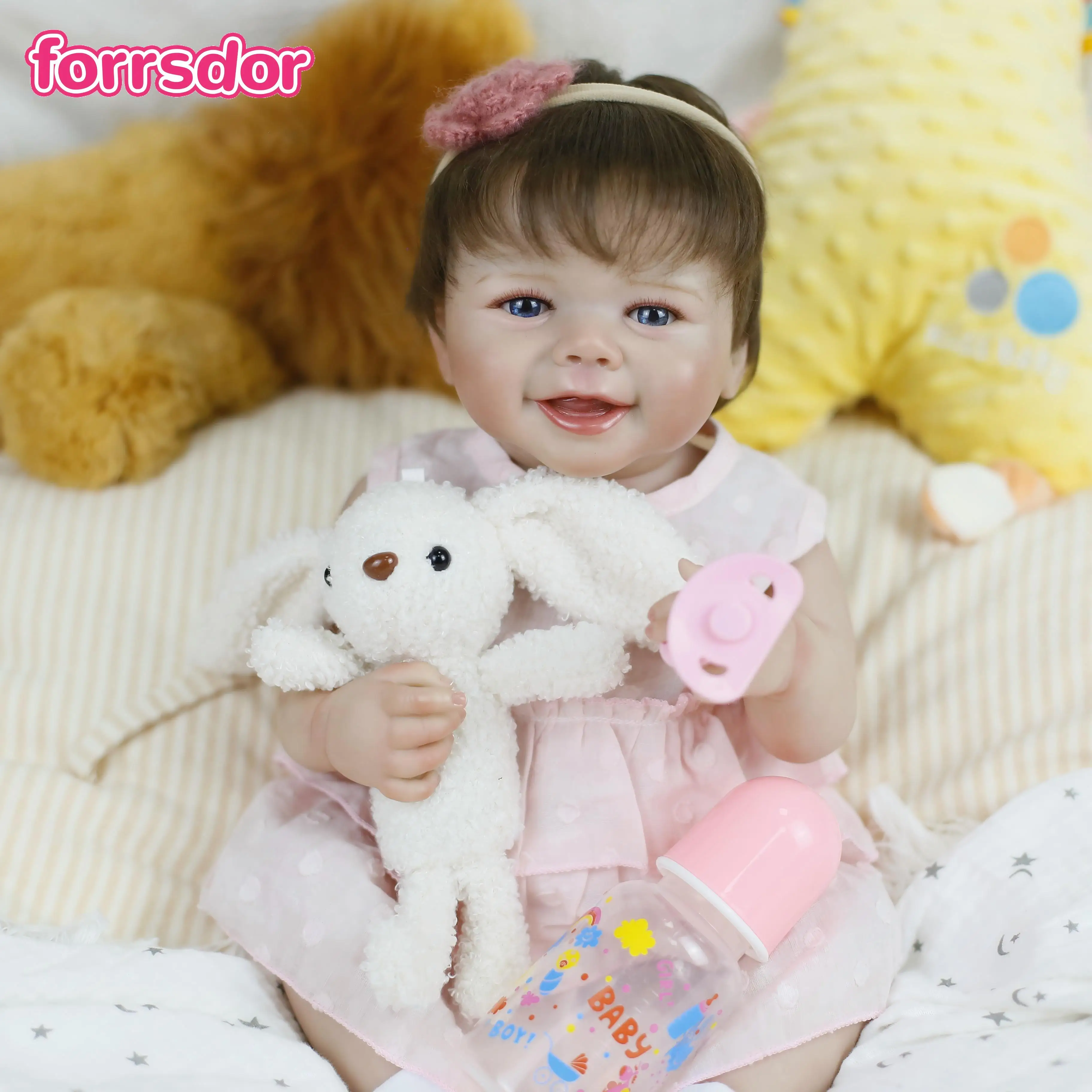 

18Inch 45cm Realistic Newborn Reborn Doll with 3D-painting Skin Handmade Soft Vinyl Girl Baby Toy Bebe Toddler Dolls for Kids