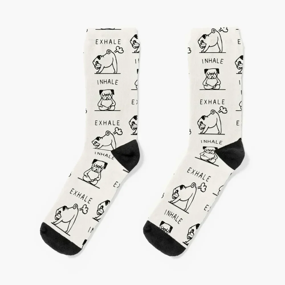 Inhale Exhale Pug Socks set FASHION Socks Girl Men's