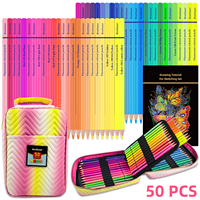 50/72/120/180 oil Colors pencil set,include Fluorescent/Watercolor/Metallic Colored Pencils,Ideal for Drawing,Blending,Coloring