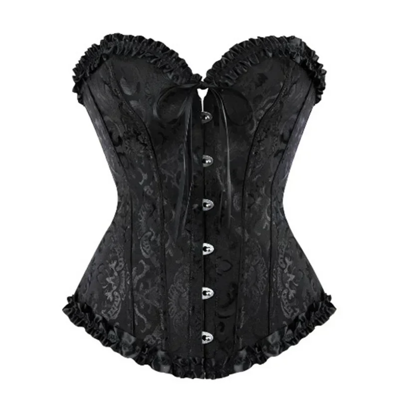 Overbust Corsets and Bustiers Plus Size Women Sexy Corselet Tops Red Black Pink Purple White Gothic Vintage Victorian Lingerie