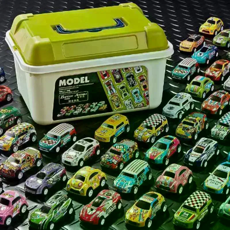20PCS Mini Alloy Cars Model Set With Storage Box Diecast Pull-Back Car Kit Toys For Boys Birthday Gift