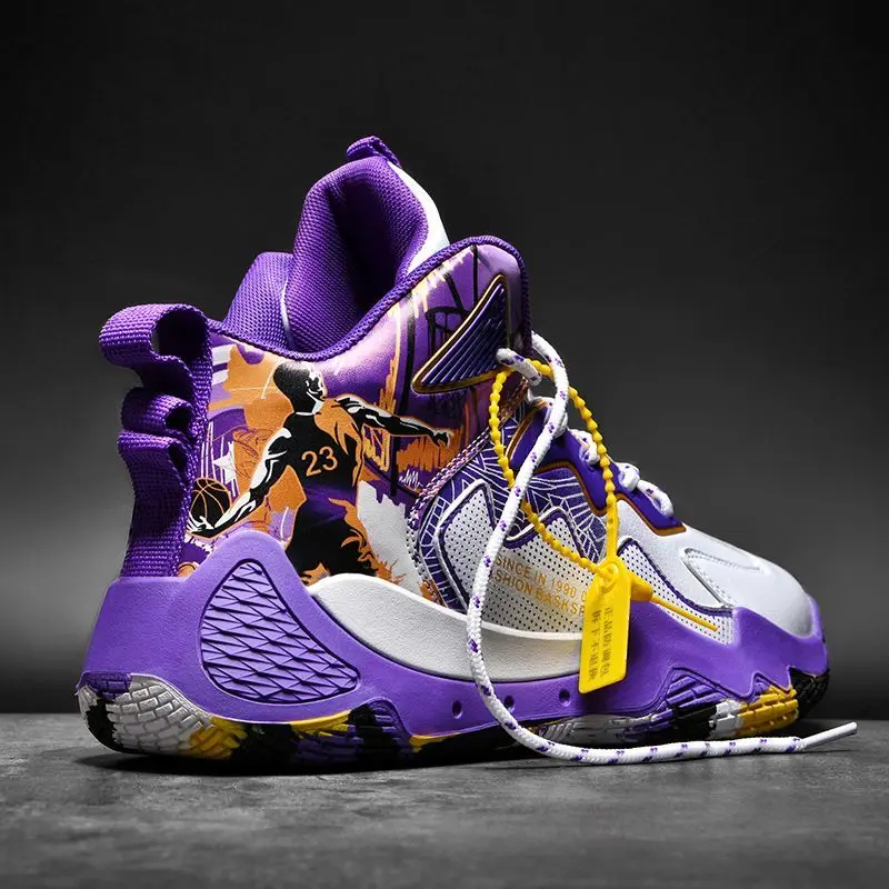 Mens Basketball Shoes Gym Training Sports Basketball Shoes Breathable Shock Absorbing Slip Resistant Wearable Running Shoes