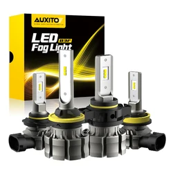 AUXITO-H8 H11 LED Canbus H10 9145 H16 5202 H27 880 LED 자동차 안개등 전구, DRL 운전 램프 12V 3000K 6500K 화이트, 2 개입