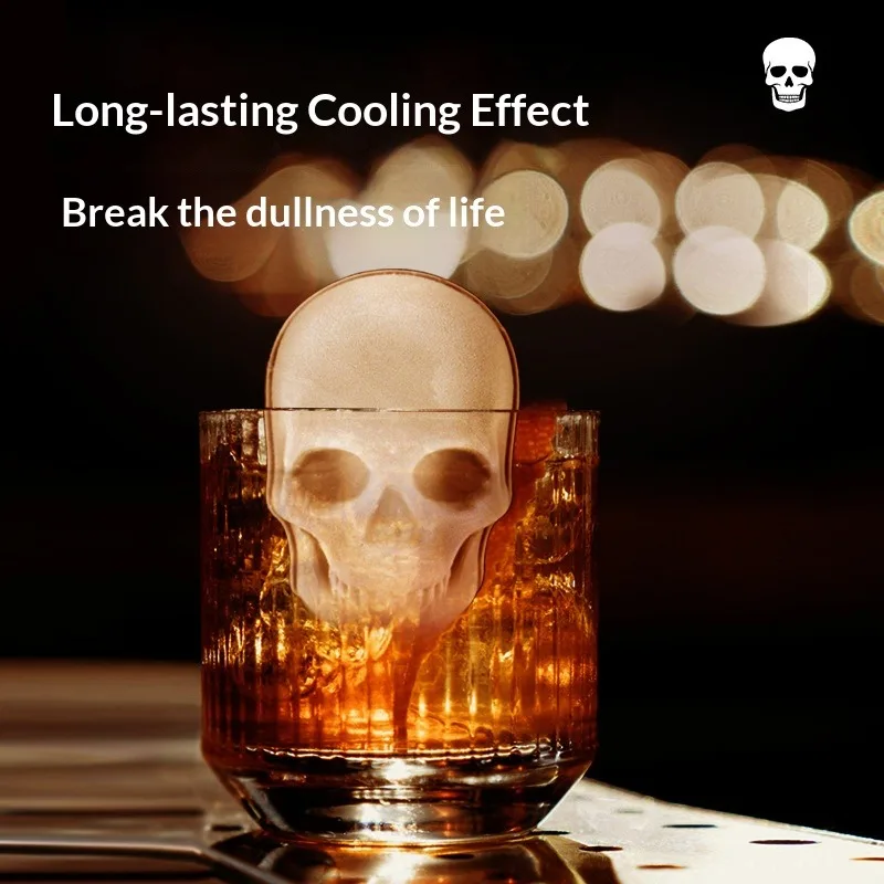 Lifelike Stereo Head Ice Making Mold Full Precise Contour Structure Effortless Demolding Accessory For Home Lounge Beverage Cooling Soda Wine Handmade Drink Creation ice tray
