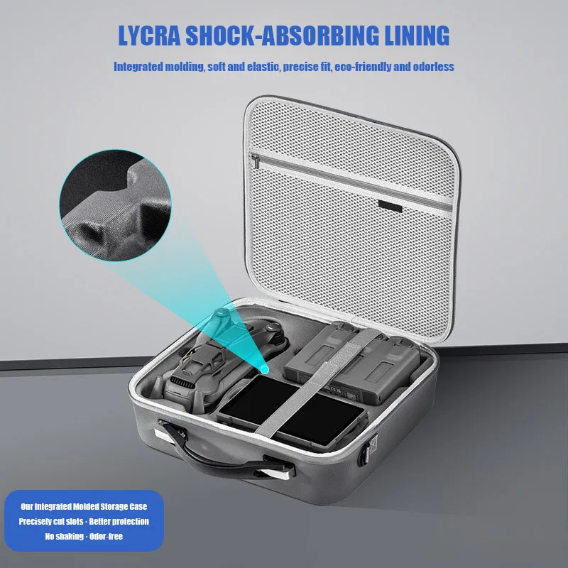 VOLODYMYR Carrying Case Travel Shoulder Bag for DJI Mavic 4 PRO Fly More Combo Storage Box PU Portable Handbag for DJI RC PRO 2