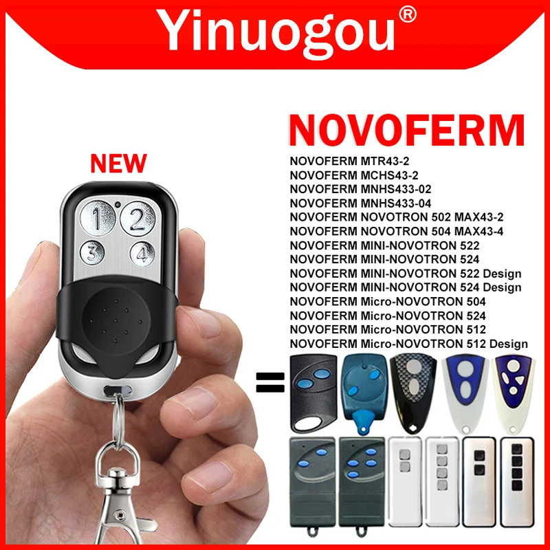 3PCS NOVOFERM NOVOTRON 502 504 512 522 524 MTR43-2 MCHS43-2 MNHS433-02 MNHS433-04 Garage Door Remote Control 433MHz Rolling Code