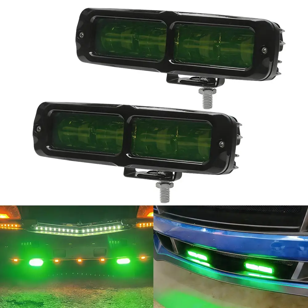 

Easy Install Led Work Light Bar Dc 10V-30V For Atv/Utv Boat Household Uses Waterproof Light With Mounting Accessories Green Lens