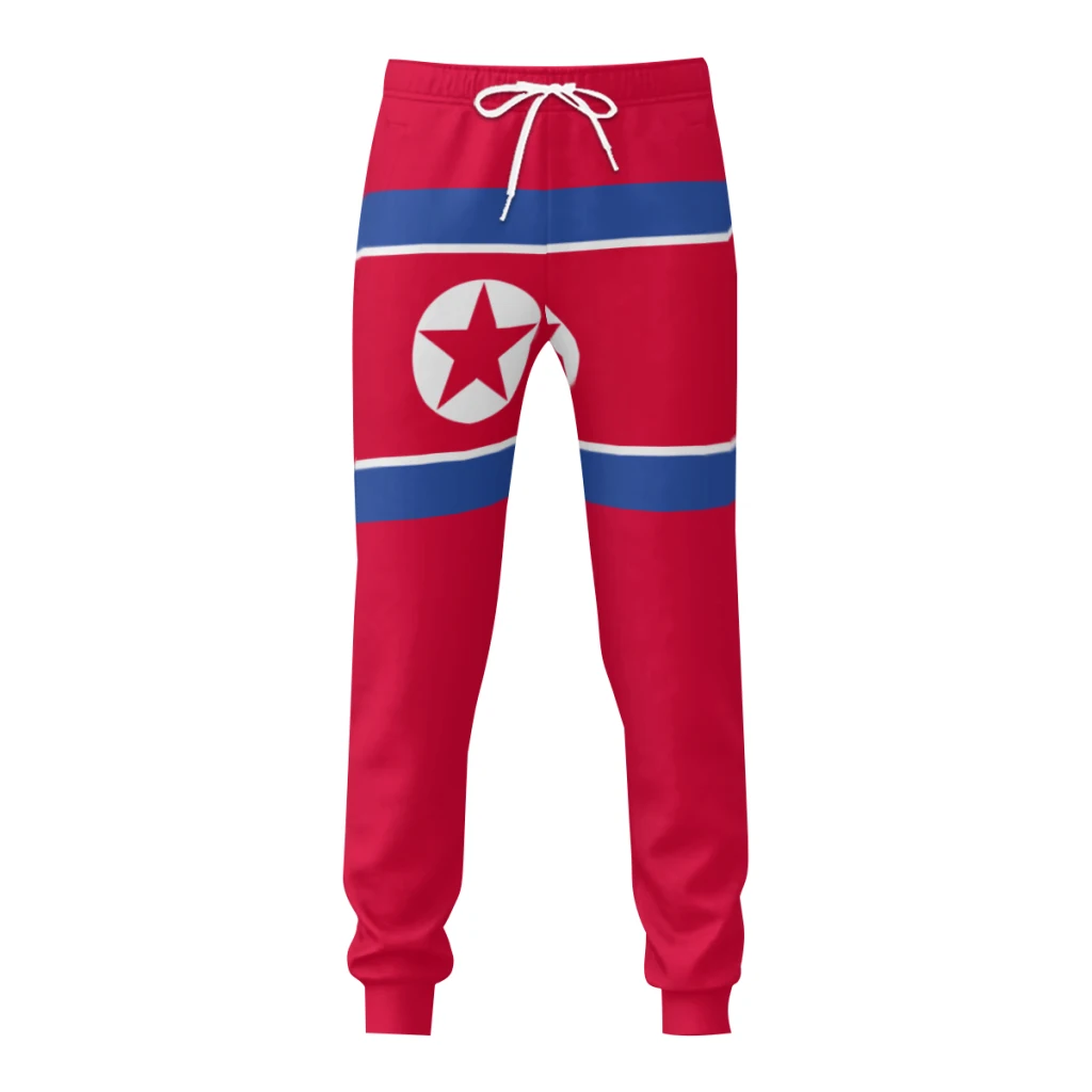 

north Korea Flag Mens Sweatpants with Pockets Joggers for Men Sports Casual Sweat Pants With Drawstring